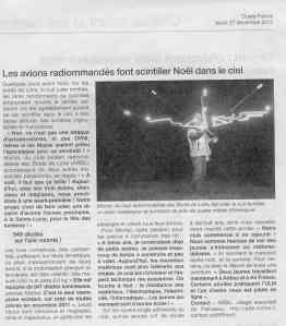 article OUEST France edition Nord Loire page 15 27 decembre 2012